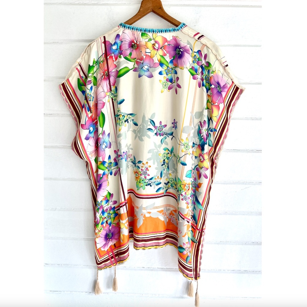 JOHNNY WAS Stellar Silk Poncho - M - Picture 7 of 11